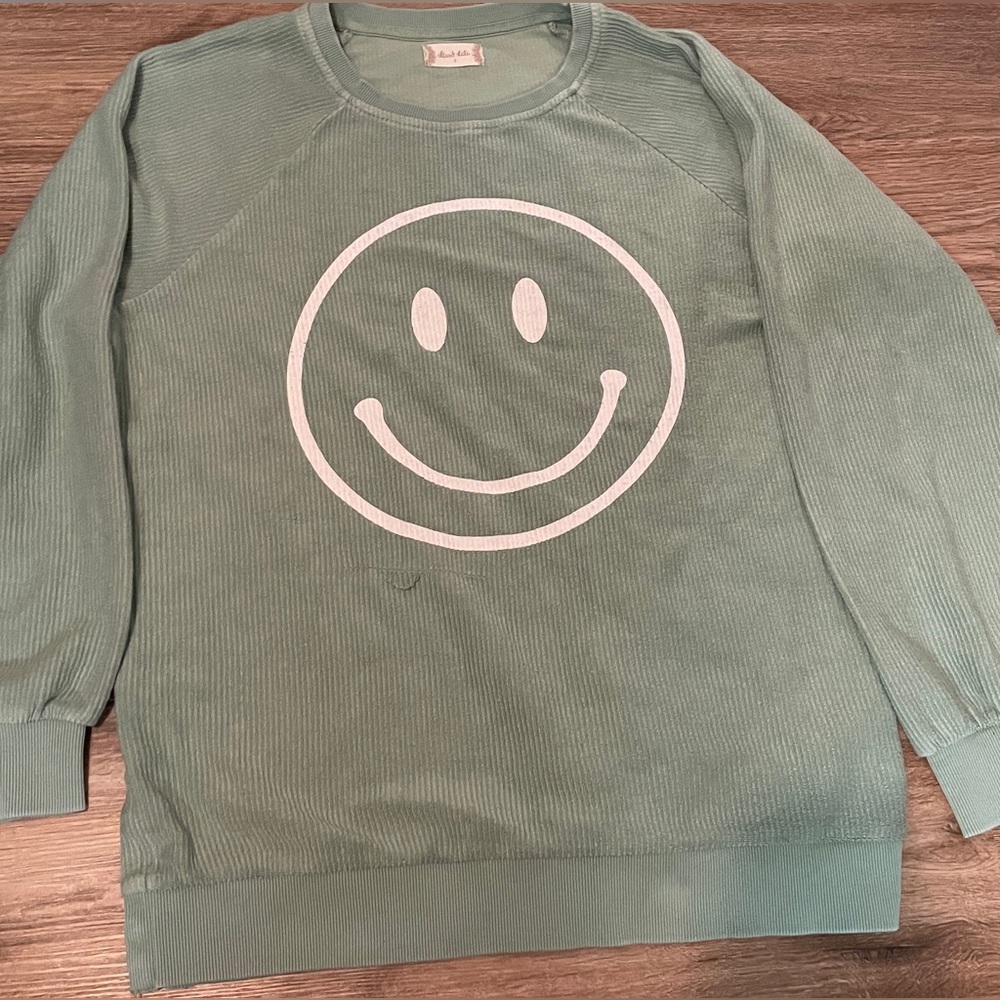 Small/ Medium Green Smiley Crewneck